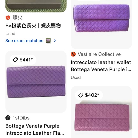 Bottega Veneta Lilac long Wallet - Picture 11 of 11